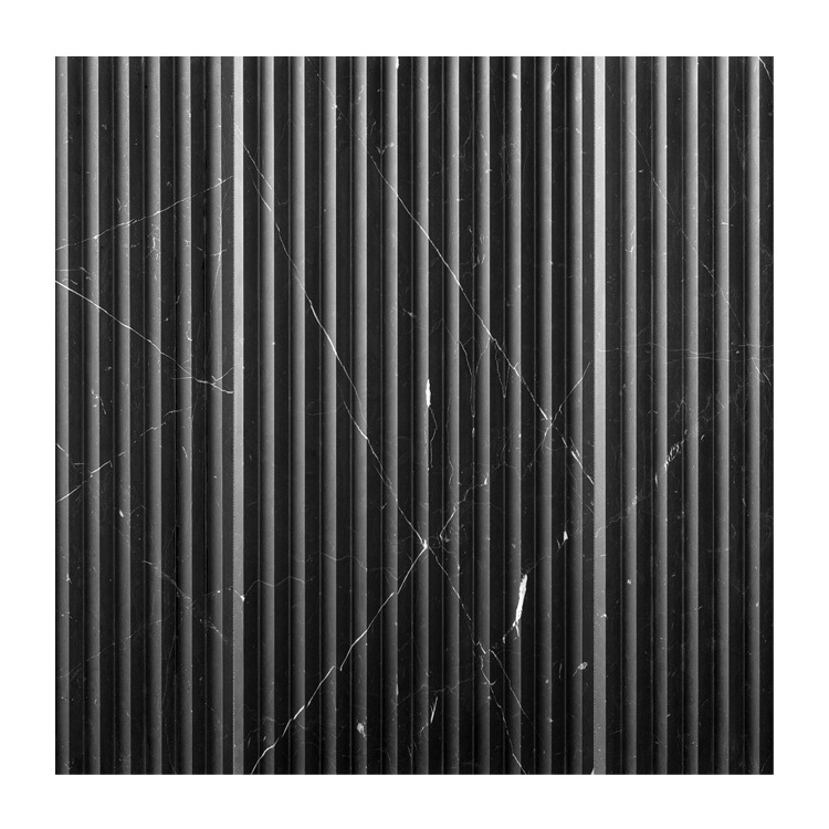 Natural marble wall board tile border wall panel marquina black stone fluted marble wall panel