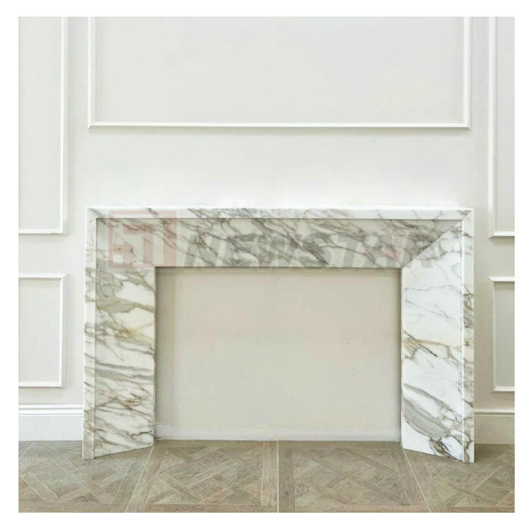 Livingroom decor French marble fireplace mantle limestone stone fireplace surround fluted travertine marble fireplace mantel