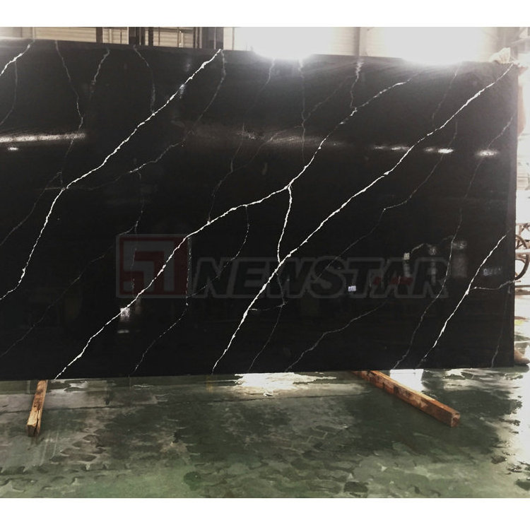 calacatta black quartz island kitchen counter quartz countertop black with white veins