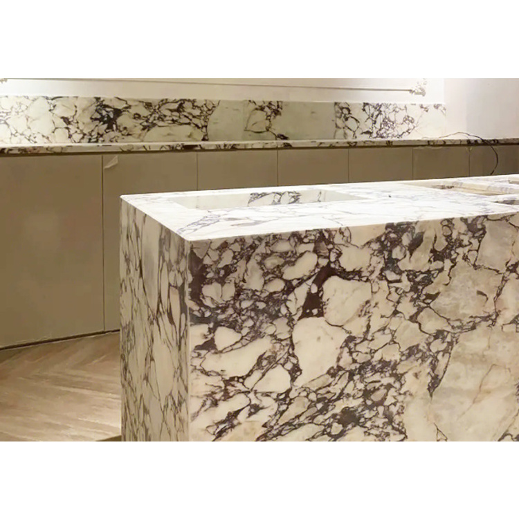 Italian calcutta viola white marble bath kitchen countertop table white marble calacatta viola bench