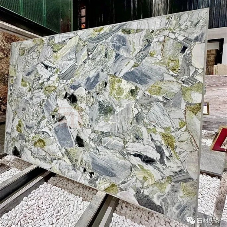 Natural Polished Ice Jade Marble Cold Emerald Jade Ice Green Marble Countertop Slab White Beauty Marble