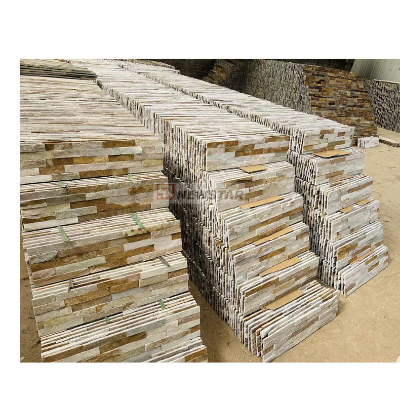 Best quality split face edge panels stacked culture stone tile natural stone slate roof shingles outdoor wall decoration