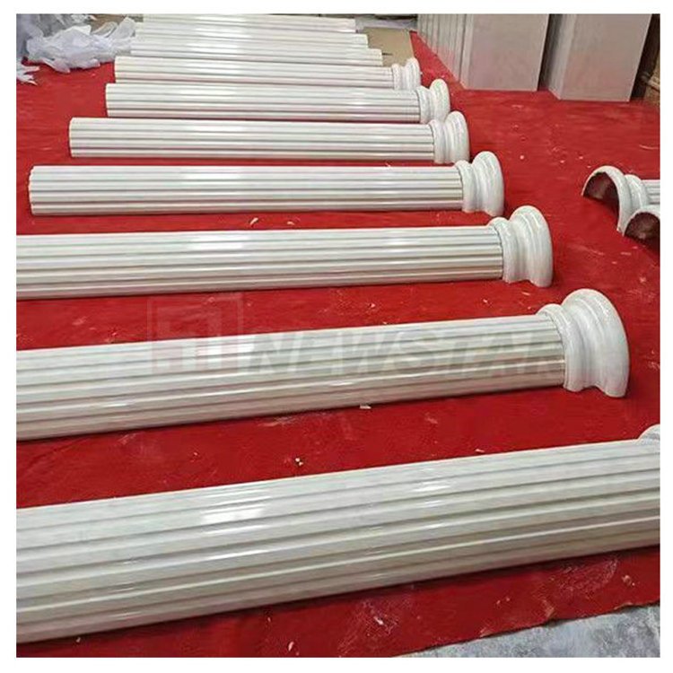 decoration natural stone marble pillar column white marble railing pillar solid marble columns with corinthian capitals