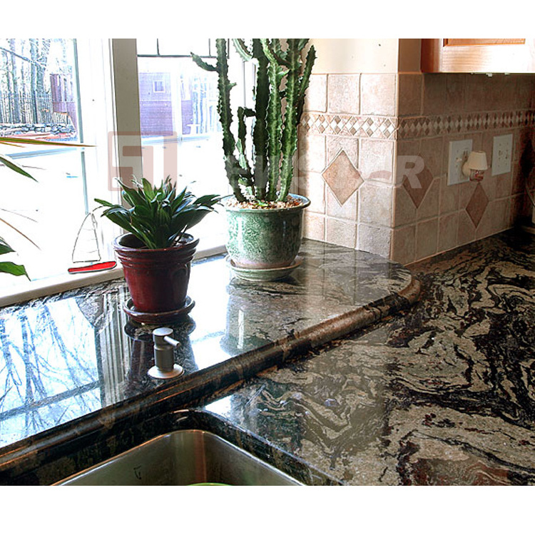 Natural Stone Kitchen Granite Slab Tile Vanity Tops Island Top Black Granite Kitchen Countertop