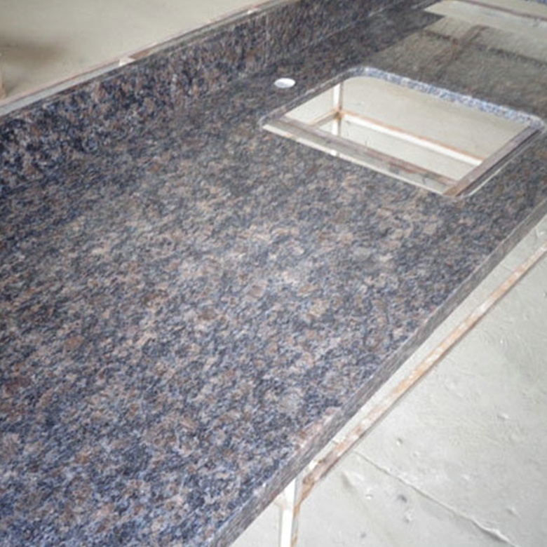 Constracttion project countertop contractor prefab sapphire blue brown kitchen granite countertop