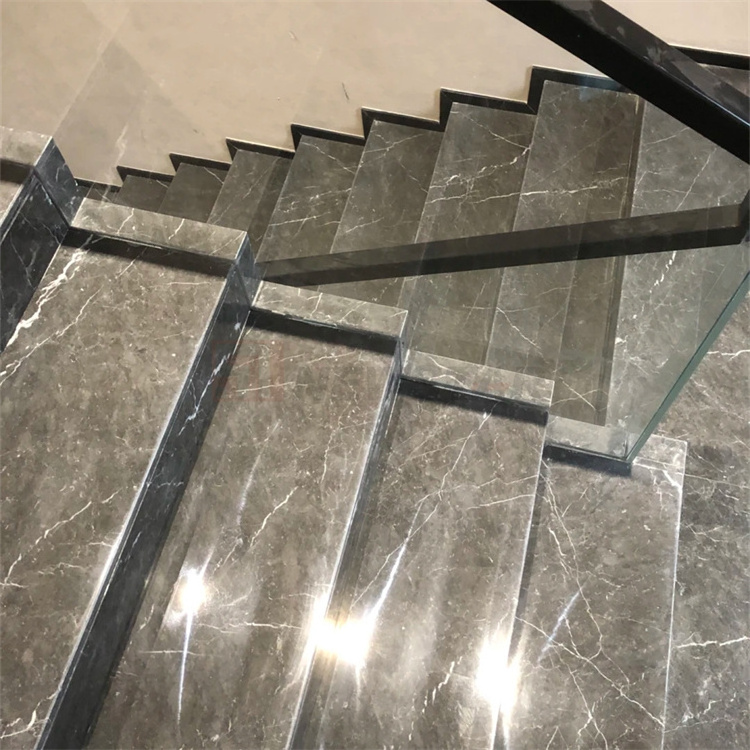 Newstar Stone Slab Indoor Outdoor Staircase  Marble Terrace Panel Stair Stepping Marble Natural Grain Marble Stairs