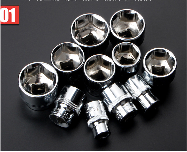 3/8 inch medium-flying short socket head, medium fast wrench head 7/8/10/14/17mm hexagon small socket wrench 10mm