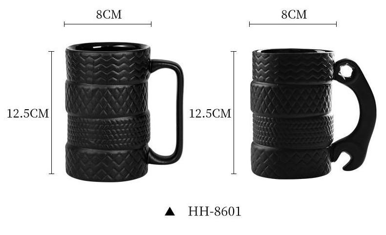 17OZ Creative cups large capacity ceramic mug novelty mug ceramic tire mug manufacturers wholesale logo