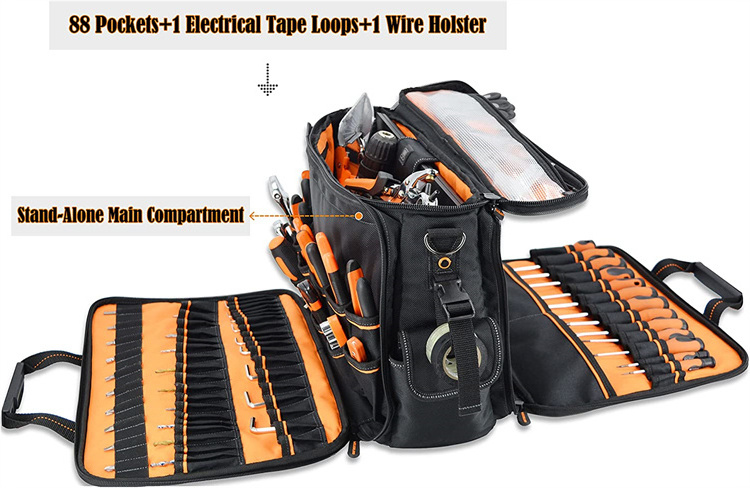 Computer technician bag Laptop tool bag 88-Pockets Electrician tool bag for electricians