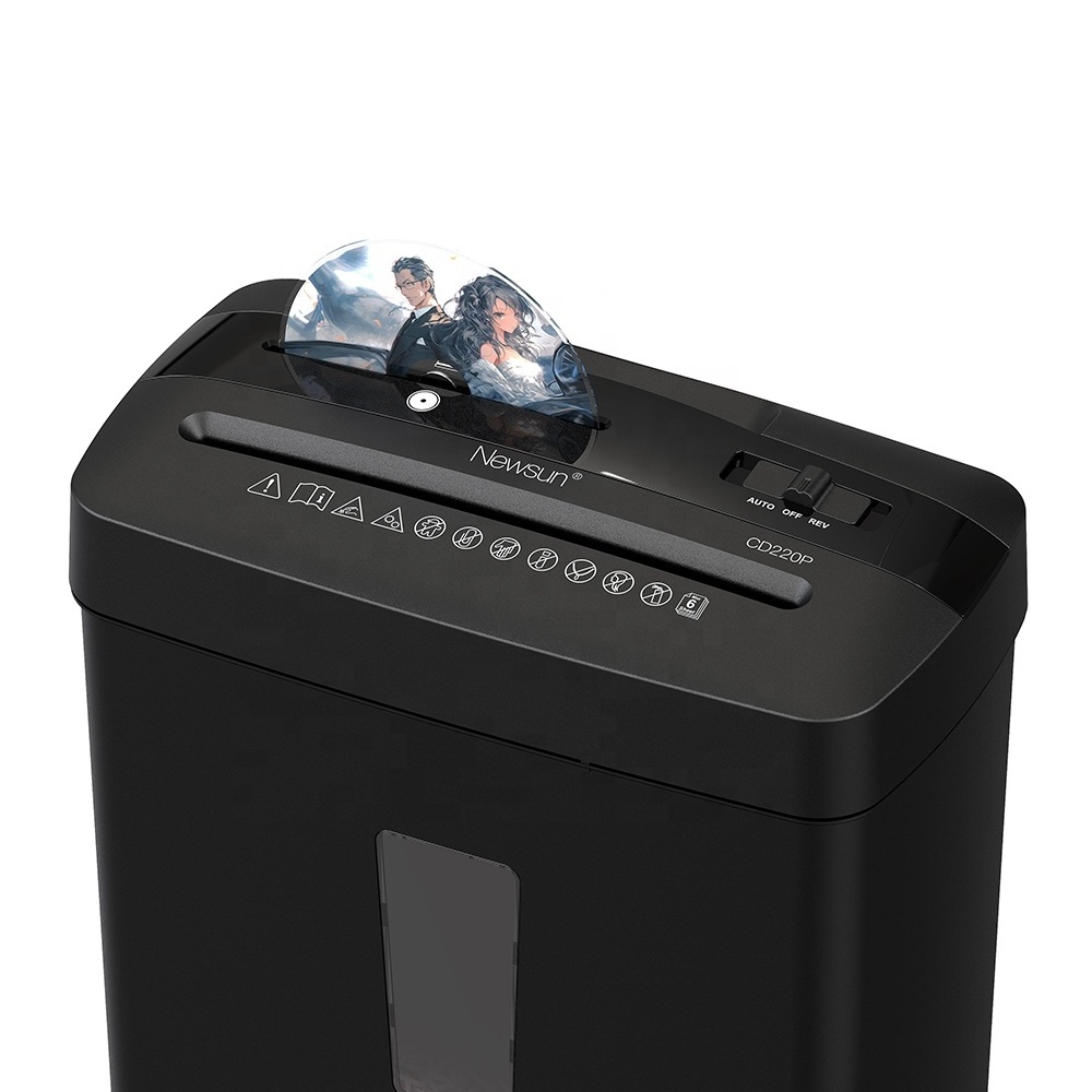 Best China Cross Cut 6 Sheets Trade Paper Credit Card CD Shredder CD220P for Home and Office Use