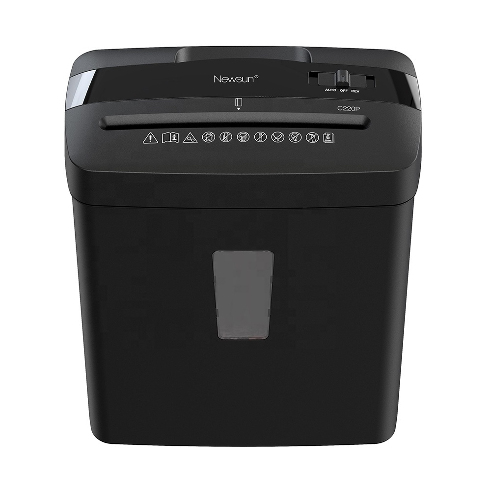 Best China Cross Cut 6 Sheets Trade Paper Credit Card Shredder C220P for Home and Office Use