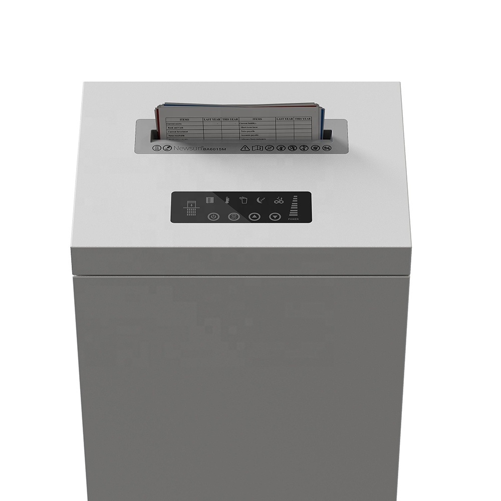 Commercial Heavy Duty Micro Cut 15 Sheets Paper Credit Card CD Shredder BA6015M with Wheels for Office Home Use