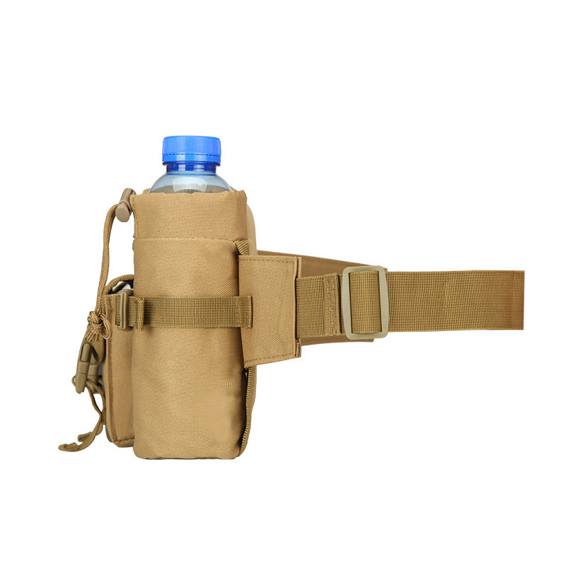 Water poof durable retro elegant men camouflage solid sport outdoor hiking tactical waist bag with removable water bottle pouch