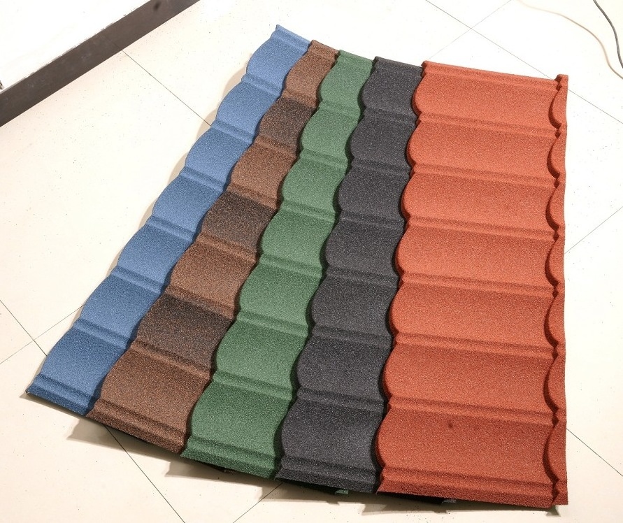 Multifunctional color stone coated metal tiles Black roofing shingles  roof tile made in China