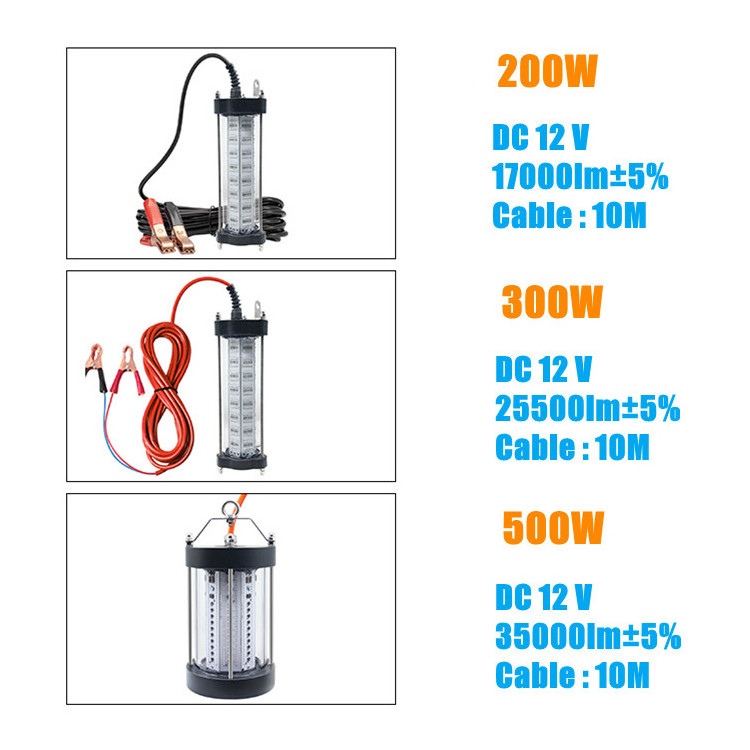 Universal green underwater led fishing light 500W 110V 220V Voltage Fishing Collection