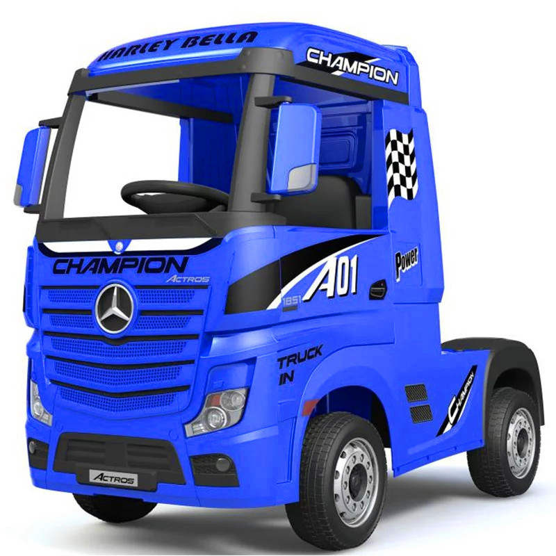 Actros Lorry 2x12v Battery 4WD Electric Parental Controlled Big Kids Ride On Car With Trailers Truck For 10 Years Children