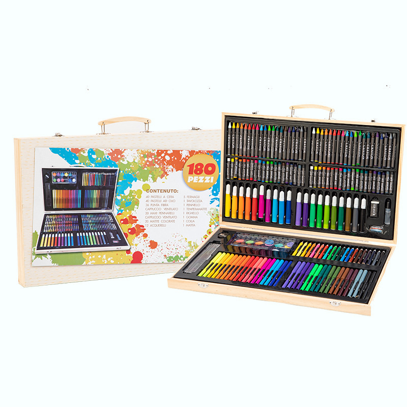 Back to School Art Supplies  Kids Art Painting 180 pcs Wooden Box Art Set