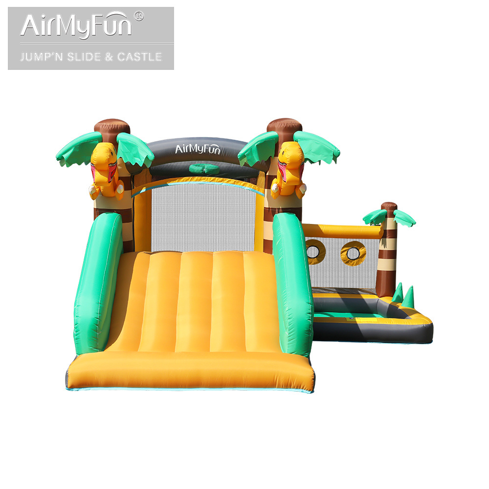 Spacewalk Home Use Tropical Palm Tree Dinosaur Inflatable Outdoor Jumping Castle Bounce House With Ball Pit And Slide