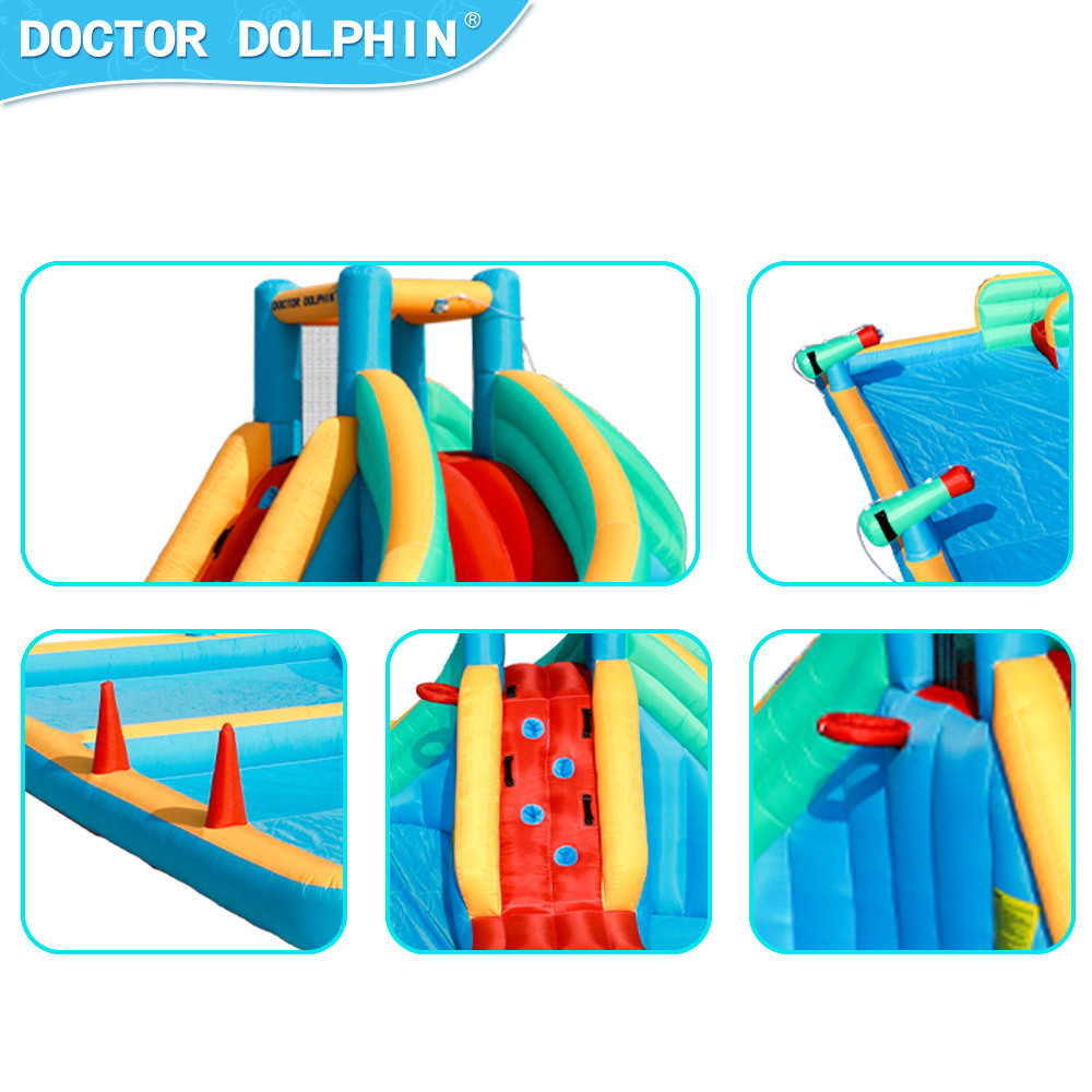 Doctor Dolphin Hot Sale Cheap Outdoor Children Super Double Pool Jumping Castle Bouncy House Inflatable Water Slide