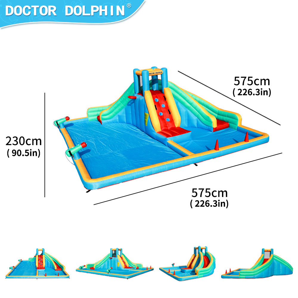 Doctor Dolphin Hot Sale Cheap Outdoor Children Super Double Pool Jumping Castle Bouncy House Inflatable Water Slide