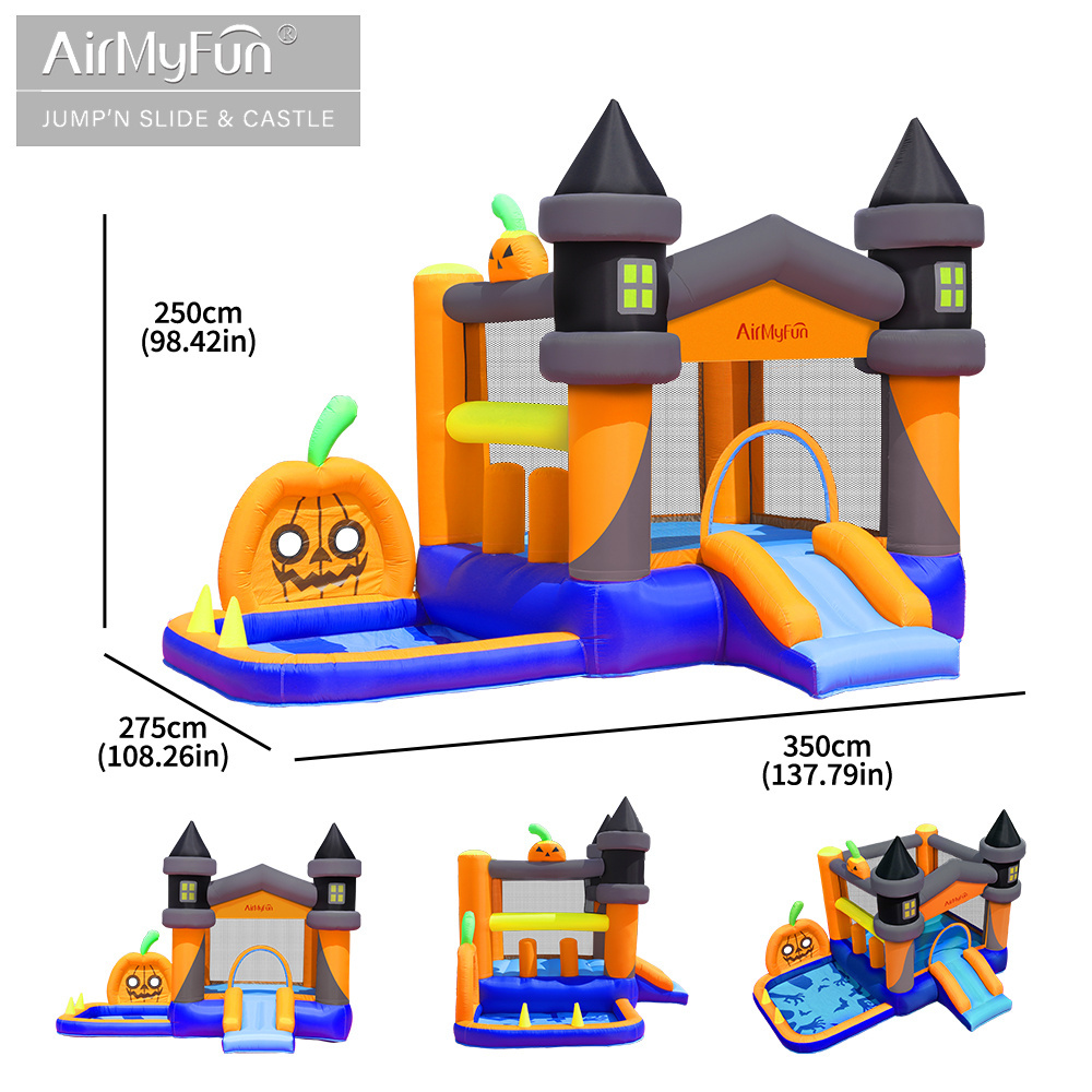 Factory  Halloween Jumping Inflatable Bounce House Bouncy Castle With Slide Outdoor Inflatable Bouncer Castle For Kids