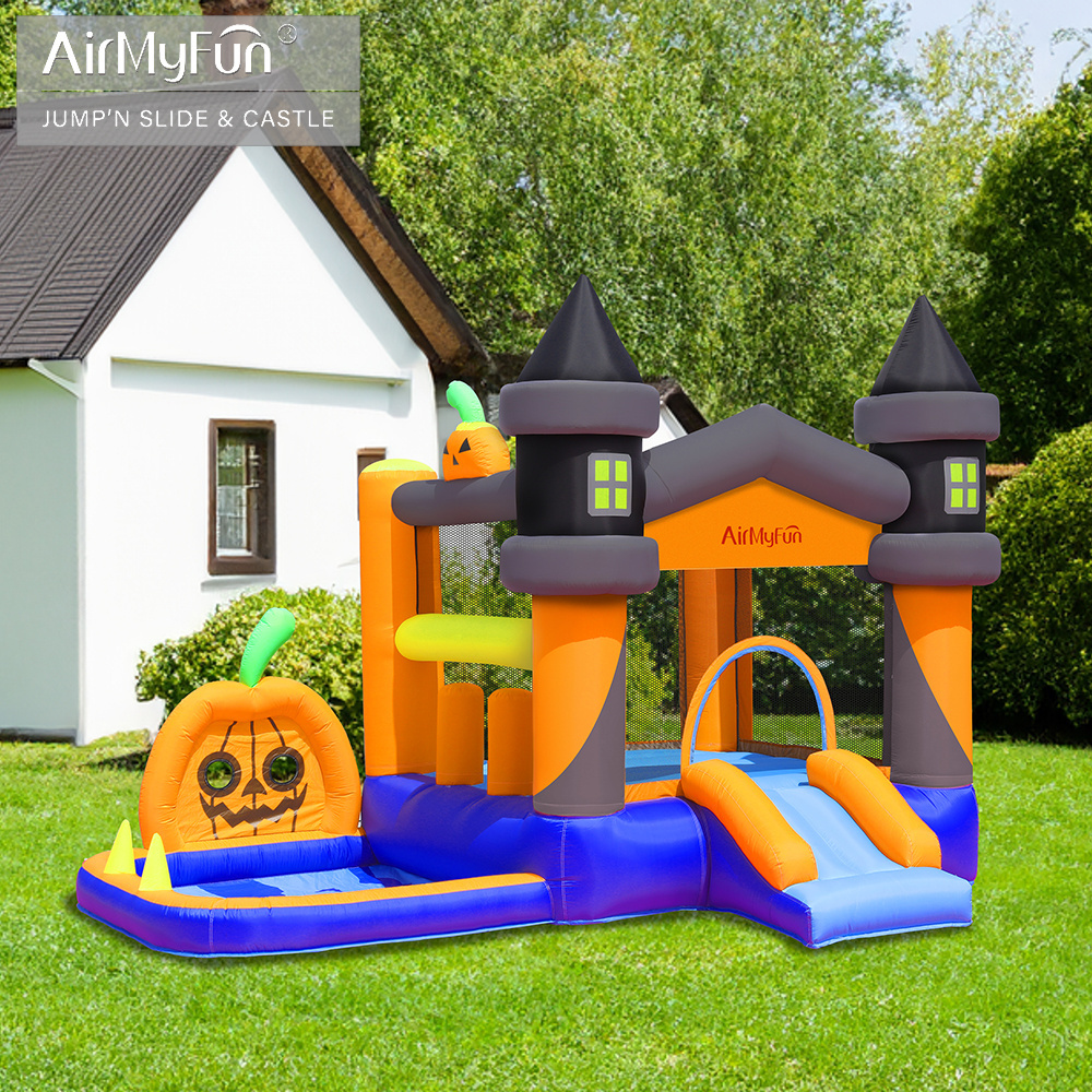 Factory  Halloween Jumping Inflatable Bounce House Bouncy Castle With Slide Outdoor Inflatable Bouncer Castle For Kids