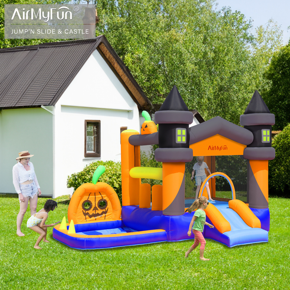 Factory  Halloween Jumping Inflatable Bounce House Bouncy Castle With Slide Outdoor Inflatable Bouncer Castle For Kids