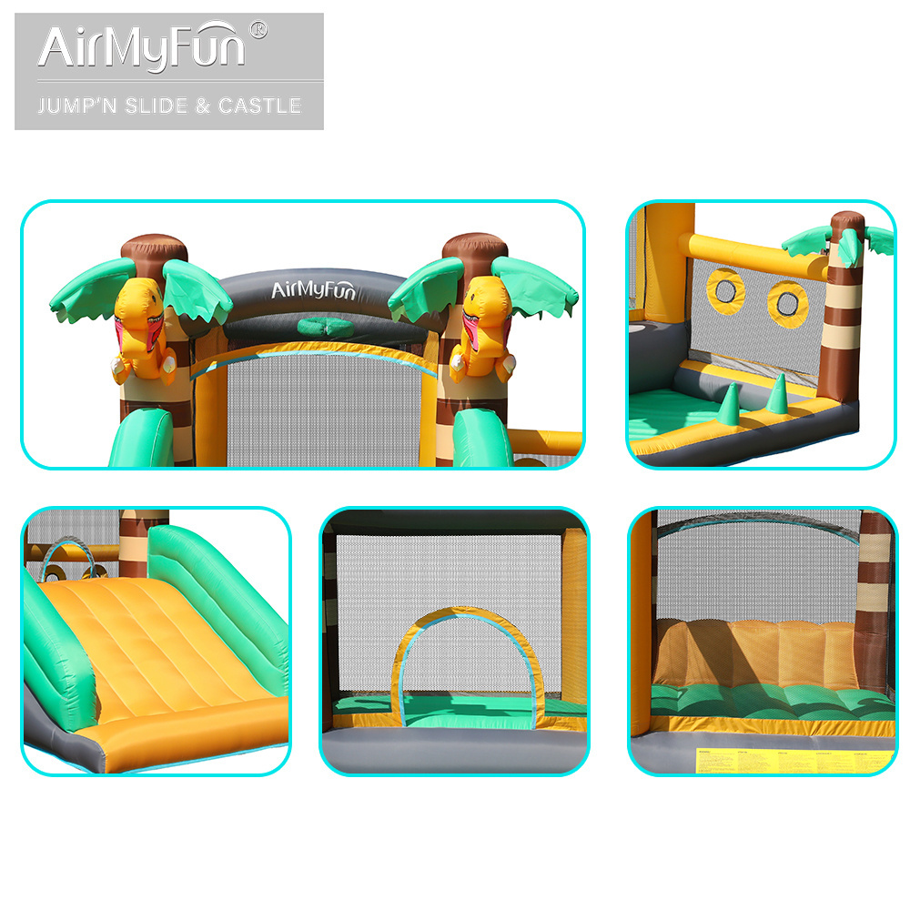 Spacewalk Home Use Tropical Palm Tree Dinosaur Inflatable Outdoor Jumping Castle Bounce House With Ball Pit And Slide