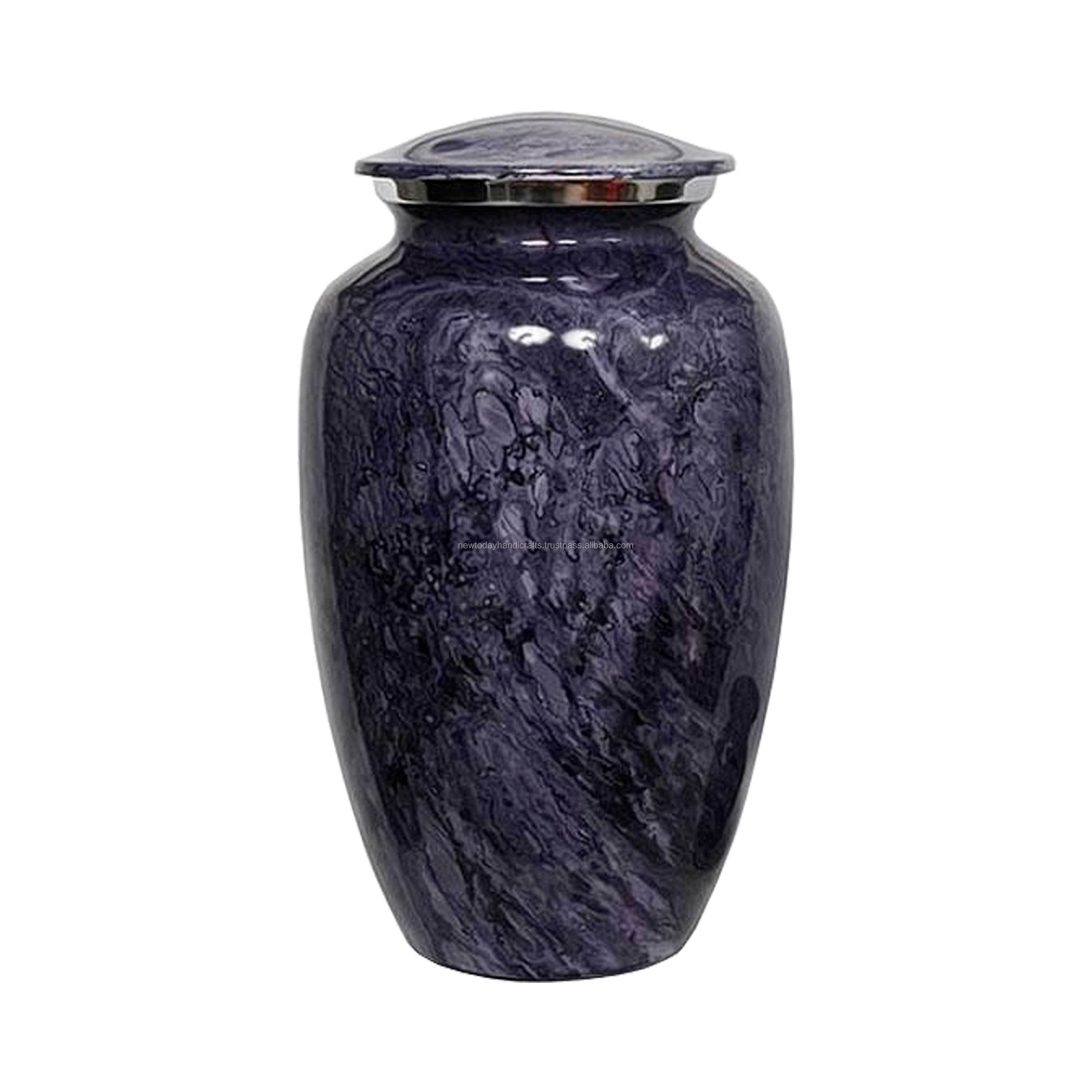 Hot Sale Royal Blue Marble Urn New Arrival Modern Style Brass Cremation Urns High on Demand Metal Funeral Supplies Cremation Urn