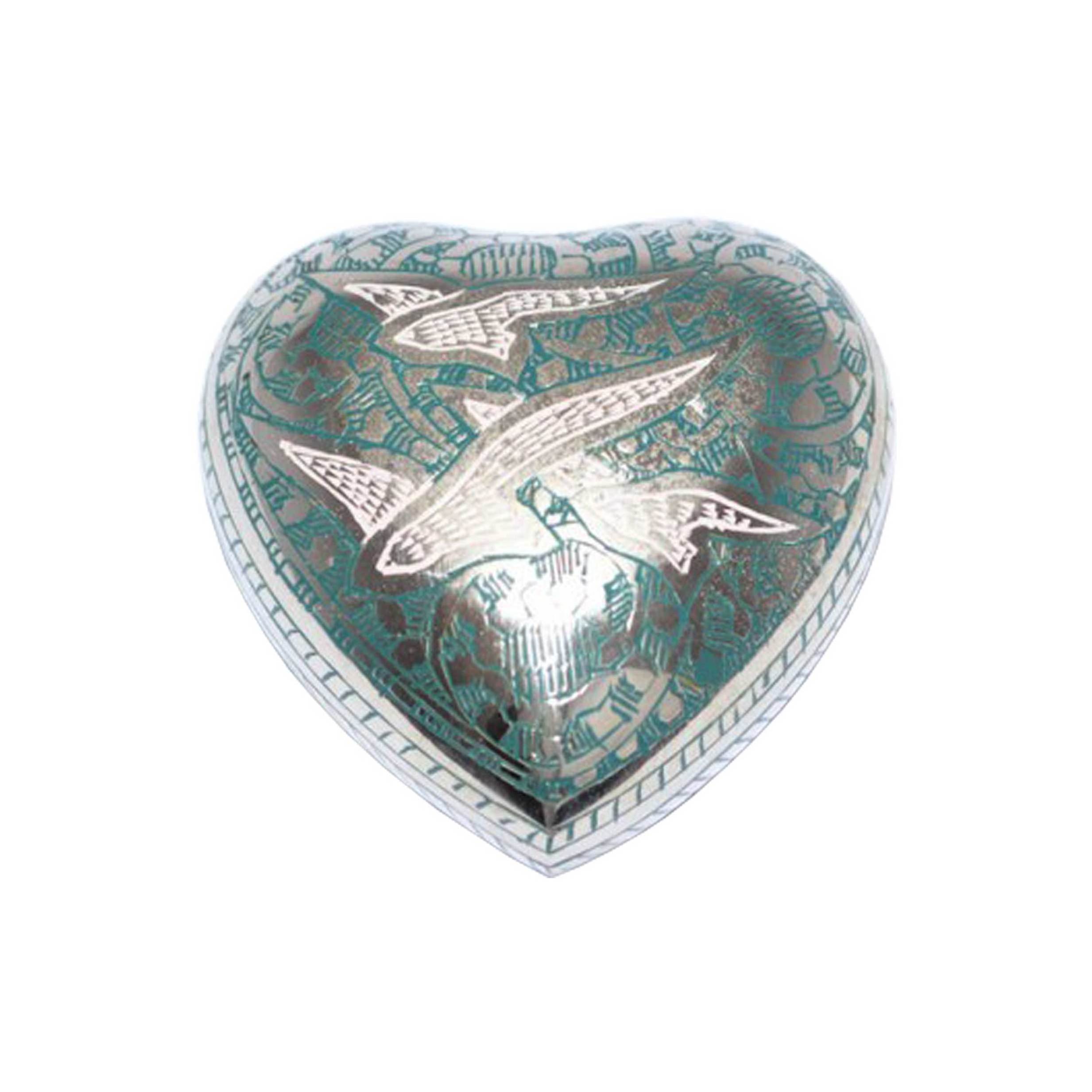 Blue Heart Shaped Mini Urn for Human Ashes Can Be Engraved in Different Colours Perfect for Cremation Urns