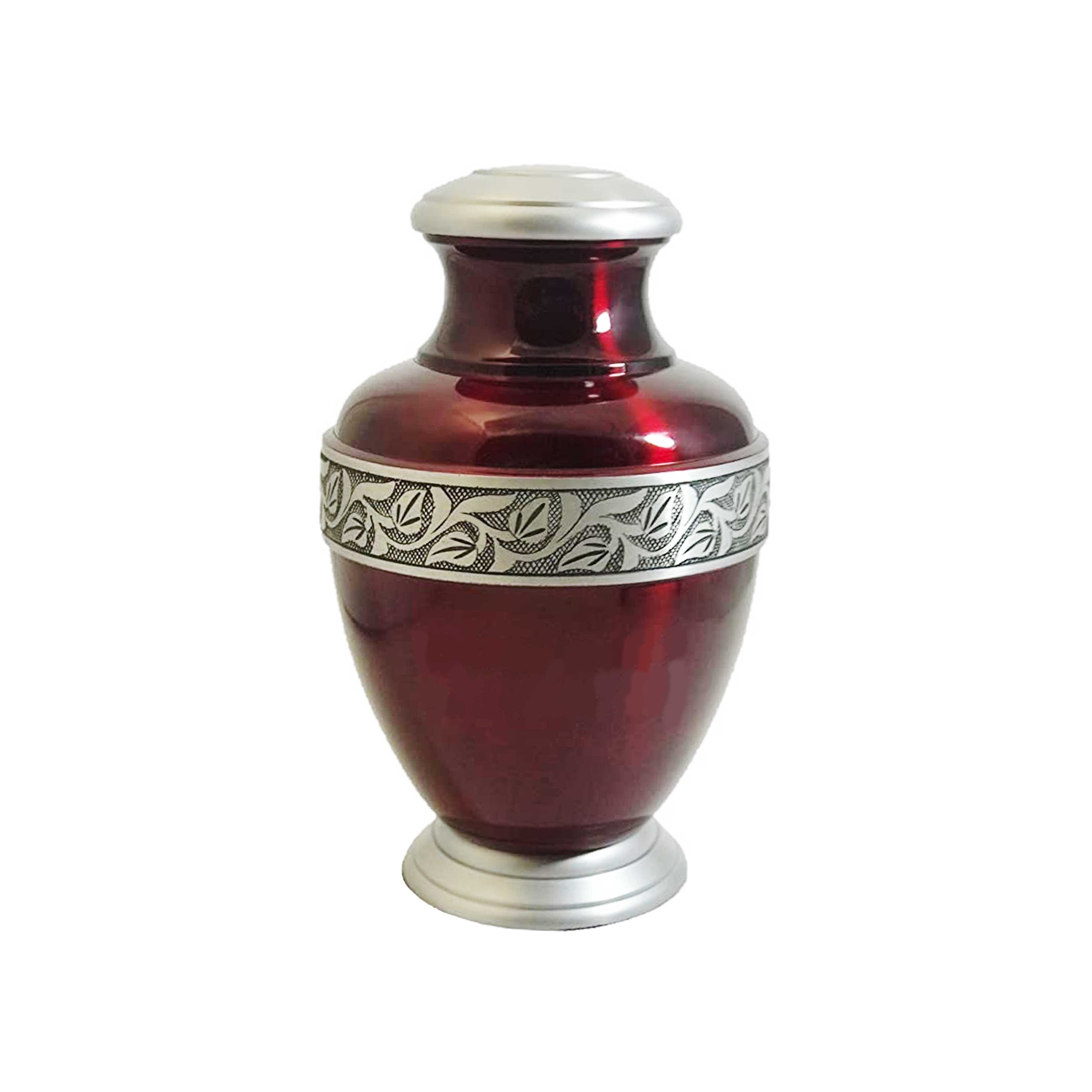 Latest design metal urn for ashes Arcadia Engraved Cherry Cremation Urn at Best Price Best Quality Handmade Cremation Urns ashes