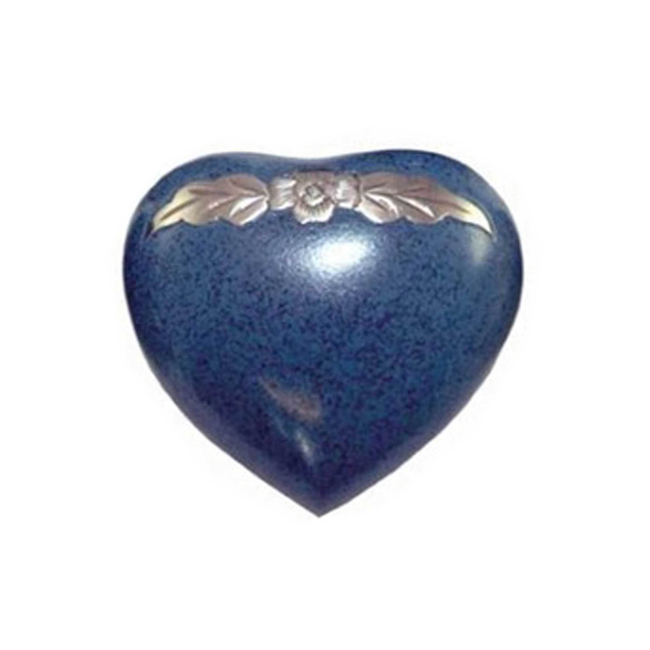 Blue Heart Shaped Mini Urn for Human Ashes Can Be Engraved in Different Colours Perfect for Cremation Urns