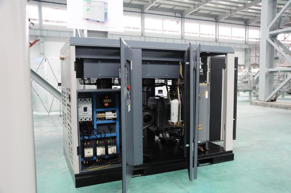 10bar oil injected rotary VSD screw air compressor with CE quality frequency inverter parts 50hp