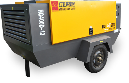 10m3/min 13bar Mobile Mining Diesel Portable Screw Air Compressor for Sand Blasting