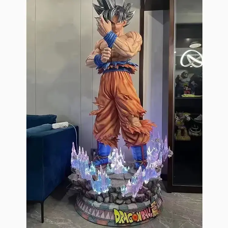 Customized Japan Famous Resin Figurines Anime Character Goku Life Size Fiber glass Figure Statue Fiberglass Sculpture Factory