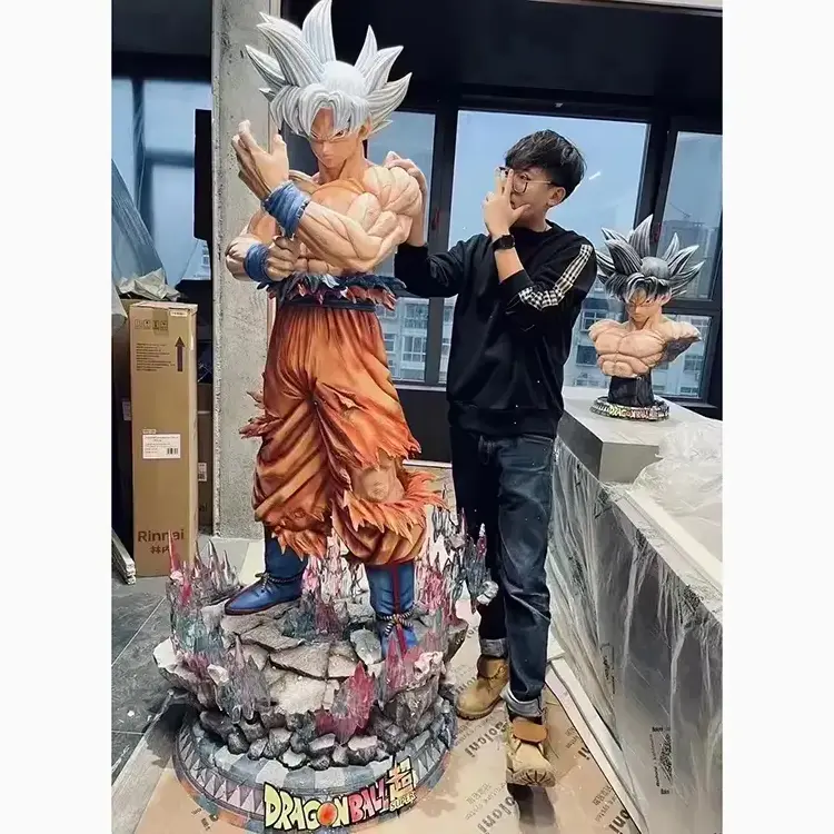 Customized Japan Famous Resin Figurines Anime Character Goku Life Size Fiber glass Figure Statue Fiberglass Sculpture Factory