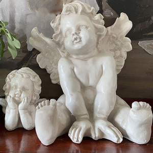 Custom Make Manufacturers Realistic Antique Fiberglass Sculpture Life Size Outdoor Golf Angel Statue