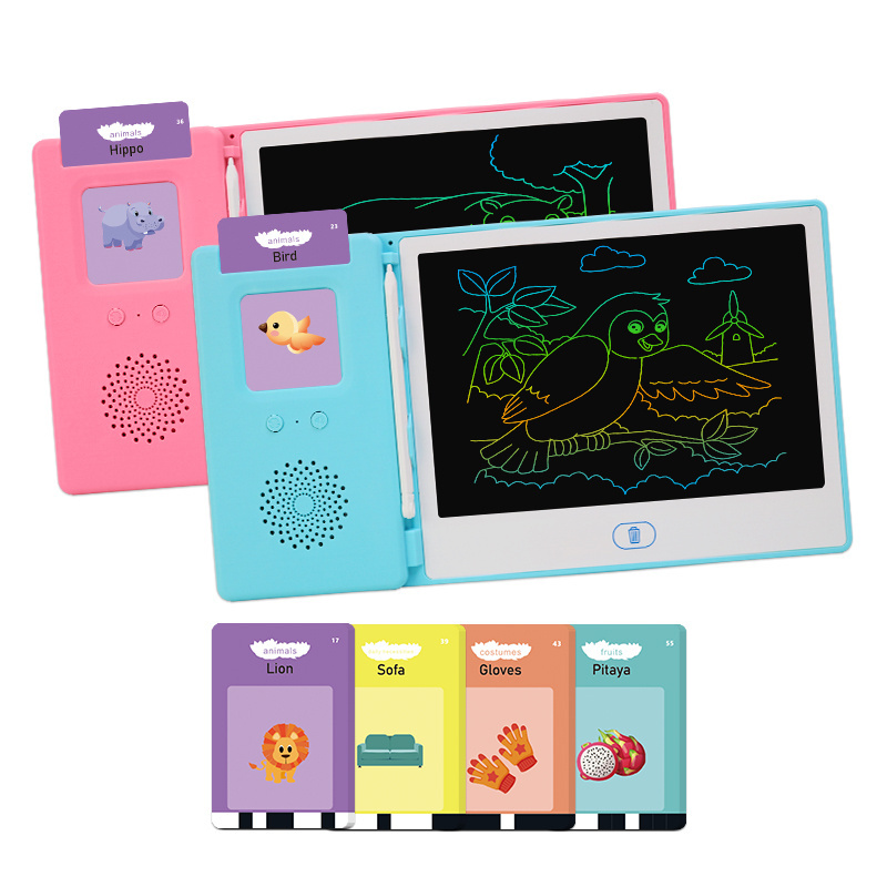 Kids Learning Flashcard Machine Toy Rechargeable Reader 224 Sight Word Interactive Educational Talking Flash Card Writing Pad