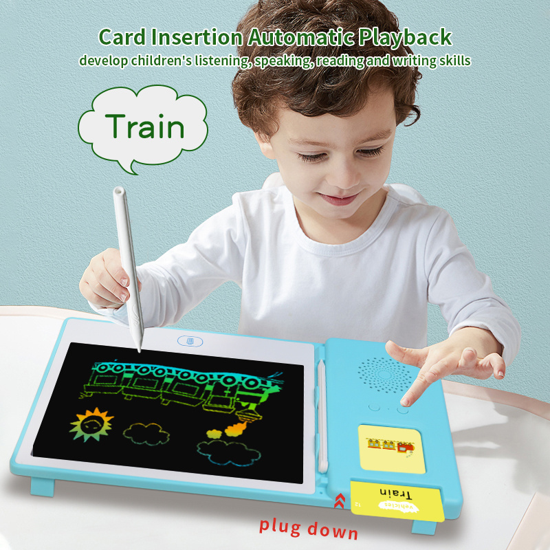 kids toys flash cards/cognitive cards 224 sight words talking flash cards with lcd writing tablet 8.5 inch