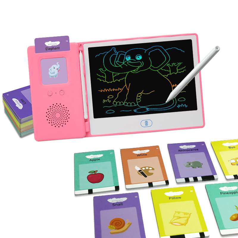 kids toys flash cards/cognitive cards 224 sight words talking flash cards with lcd writing tablet 8.5 inch