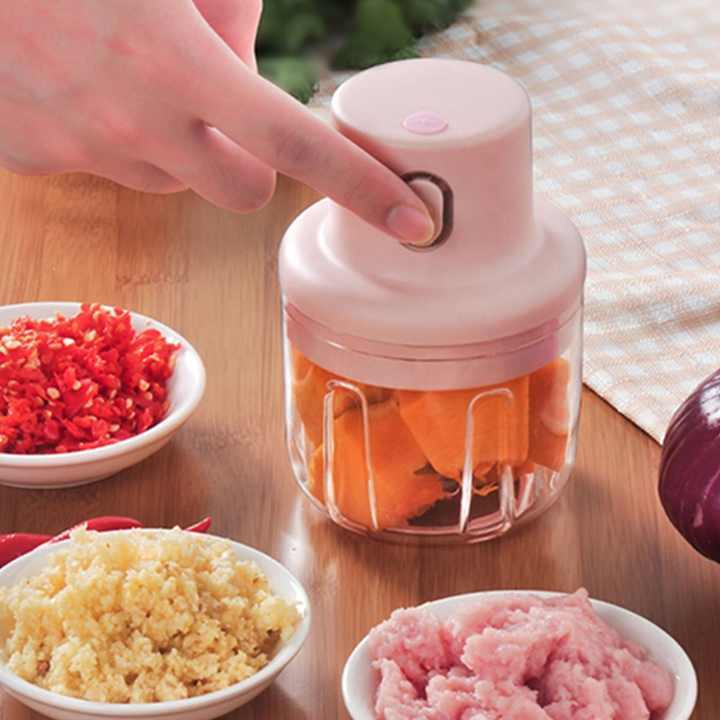 Wireless Electric USB Rechargeable Electric Food Garlic Processor Mixer Baby Mini Food Chopper Blender