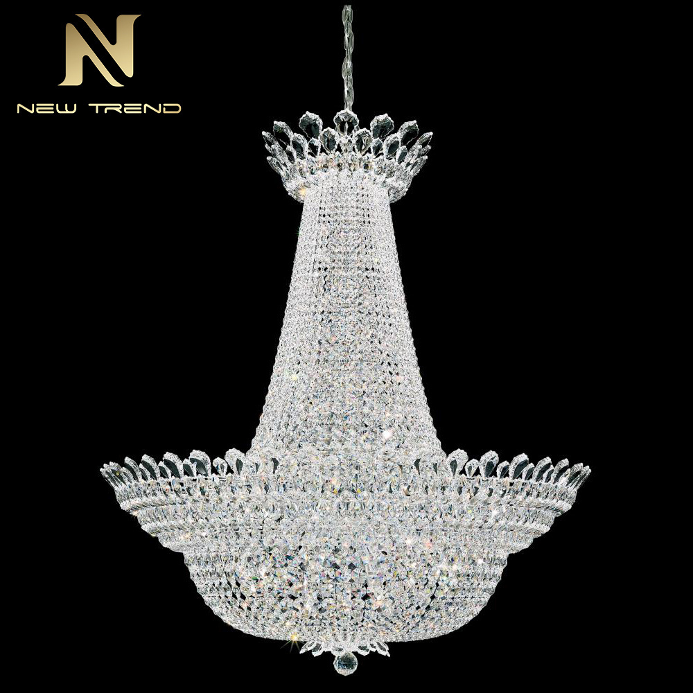 New Product Custom Retro Indoor Decoration Hotel Lobby Hall Villa Luxury Crystal LED Chandelier