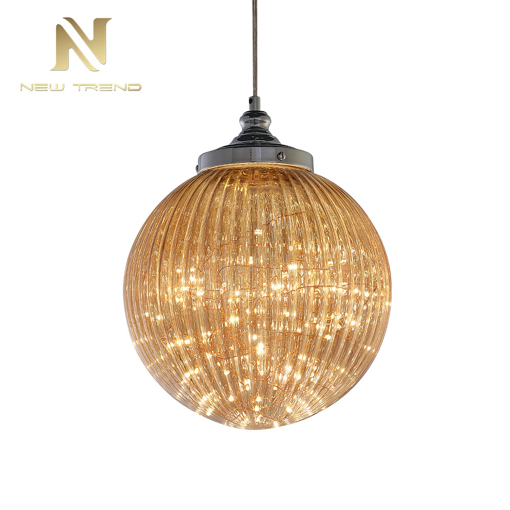 Low Price Bedroom Living Room Metal Chain Led Ceiling Light Hanging Glass Ball Chandelier