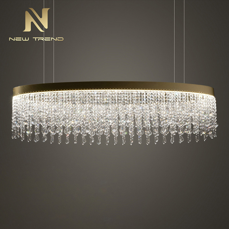 Modern Design Indoor Decoration Drop Light Hall Hotel Lobby Custom K9 Crystal Pendant Light