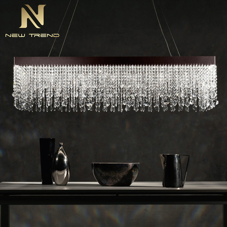 Modern Design Indoor Decoration Drop Light Hall Hotel Lobby Custom K9 Crystal Pendant Light