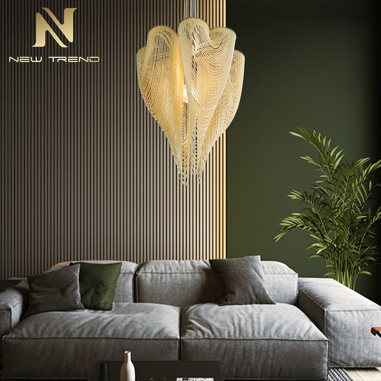 New Product Indoor Decoration Hotel Villa Shop Custom Bead LED Chandelier Light