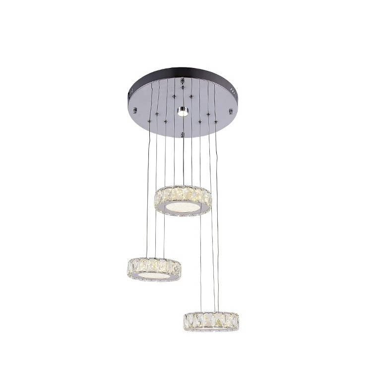 High Quality Residential Fixtures Decorative Living Room Dinning Room Chrome Crystal Led Chandelier