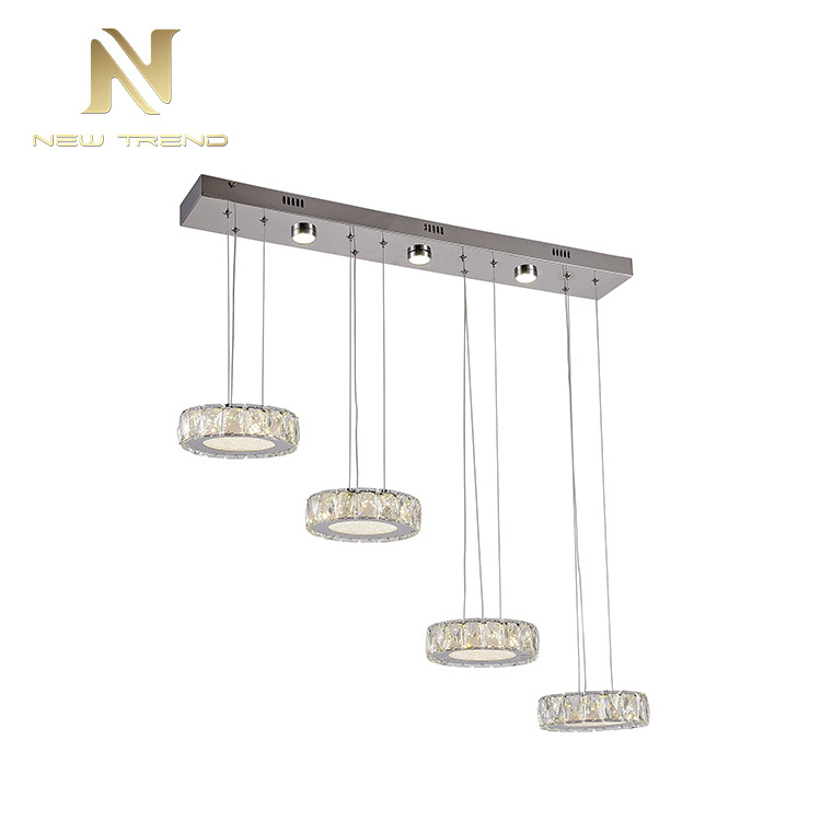 High Quality Residential Fixtures Decorative Living Room Dinning Room Chrome Crystal Led Chandelier