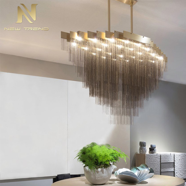 Modern Design Home Living Room Dining Room Bedroom Decorative Aluminum Chain Chandelier