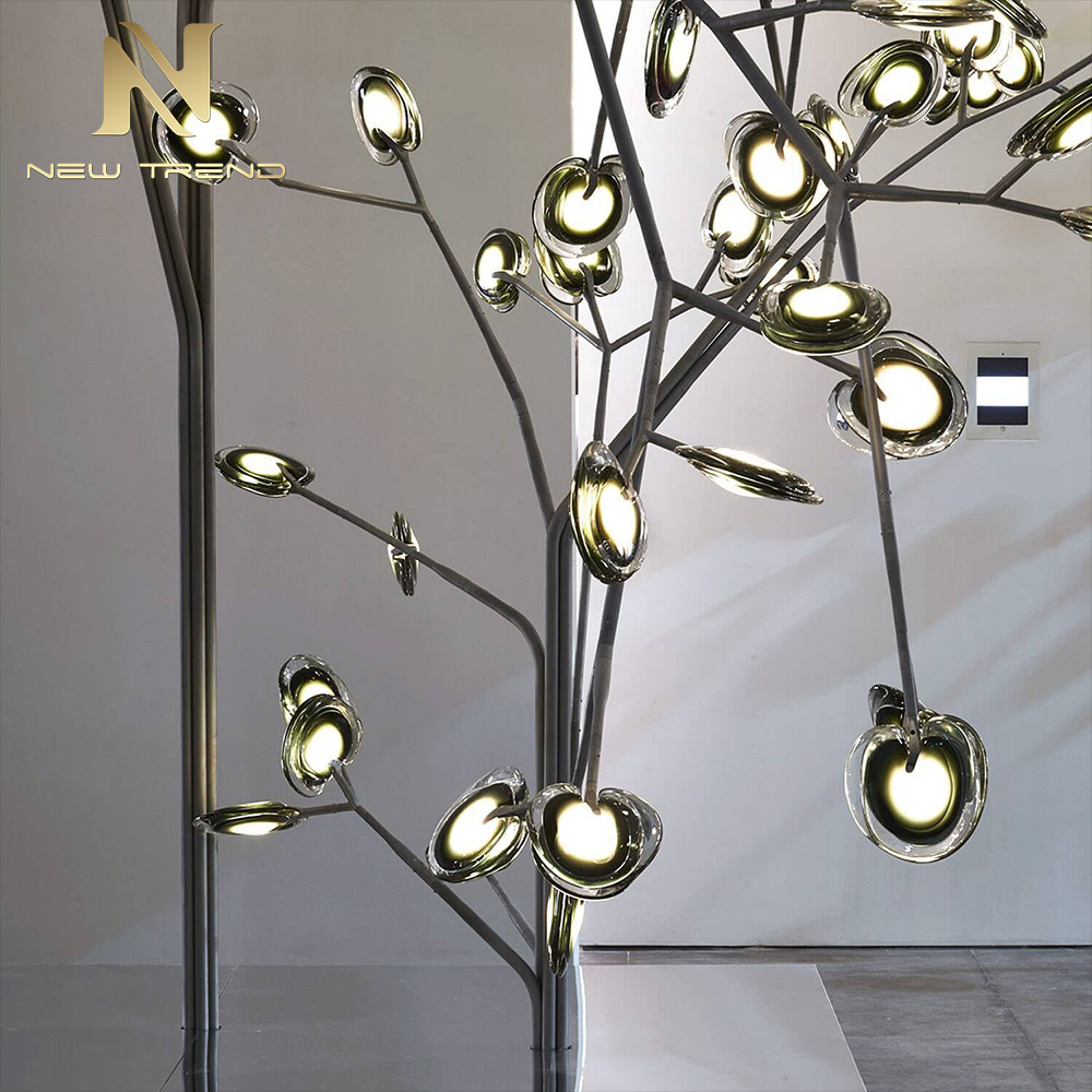 Elegant Design Luxury Metal Glass Tree Branch Floor Lamp Hotel Restaurant Villa Customized Standing Light